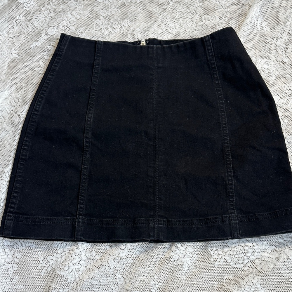 Wild Fable Black Denim Mini Skirt Stretchy Size 4 Small